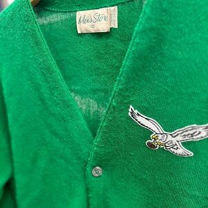 Vintage Philadelphia Eagles Kelly Green Cardigan - EXTREMELY Rare Find